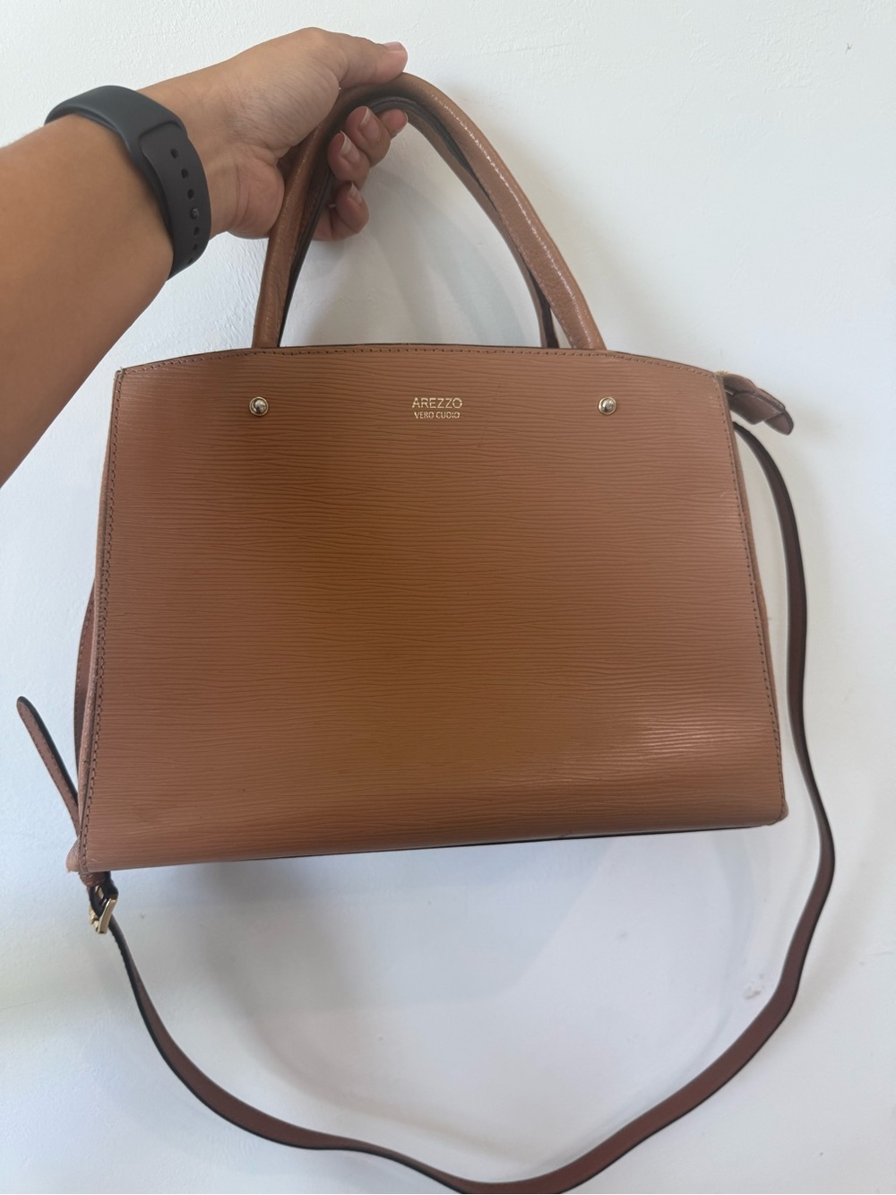 Arezzo Vero Cuoio. Brown Structured Top-Handle Tote